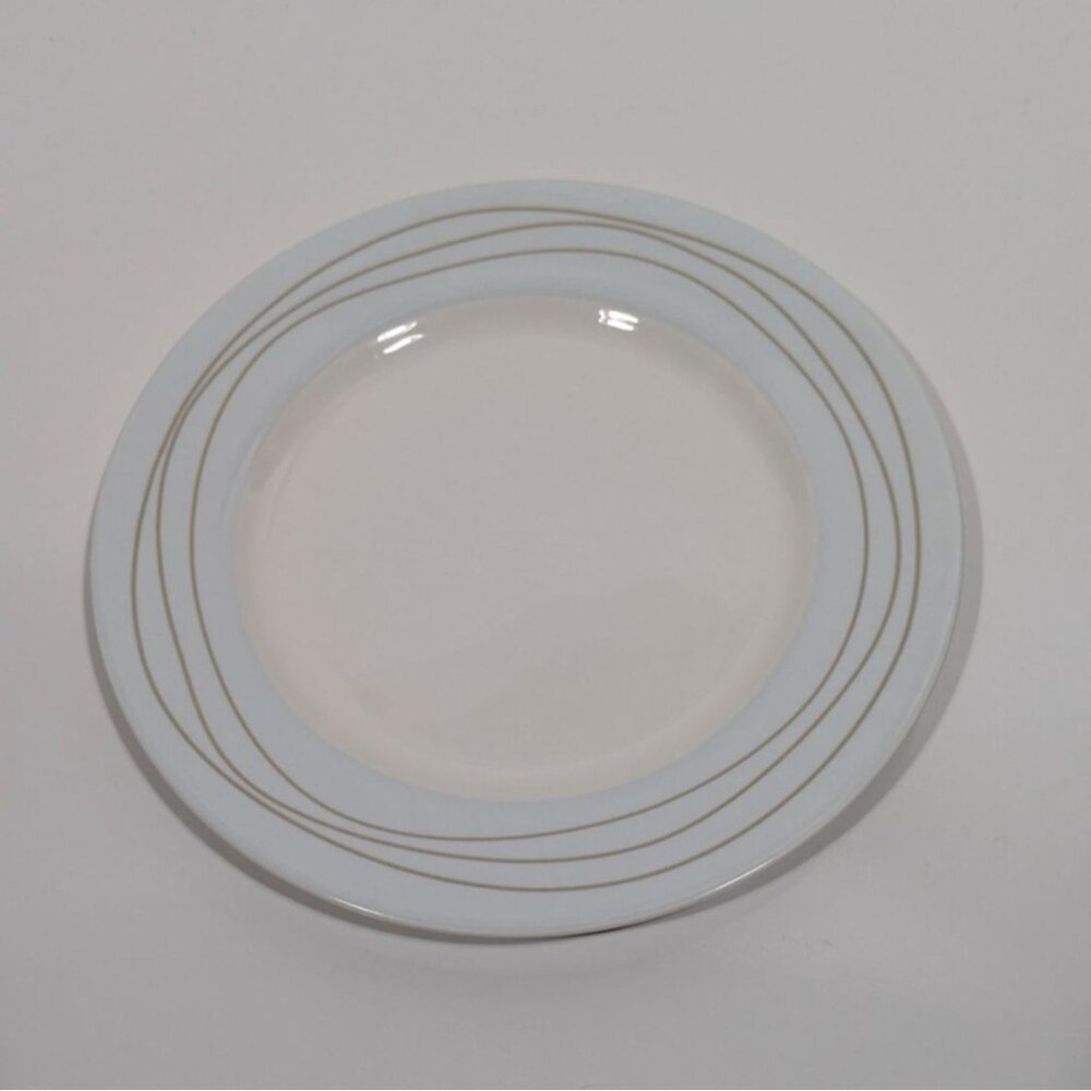 Jeff Banks Motion London Fine China Lunch Plate White Stripes Elegant Tableware